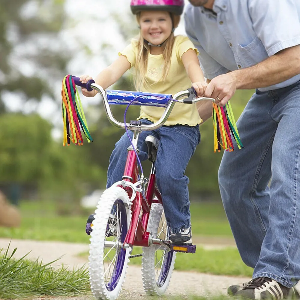 2 PCS Kid's Rainbow Bike Streamers For Girls Boys Children's Tassel Scooters Ribbons Bike Handlebar Streamers Ribbons