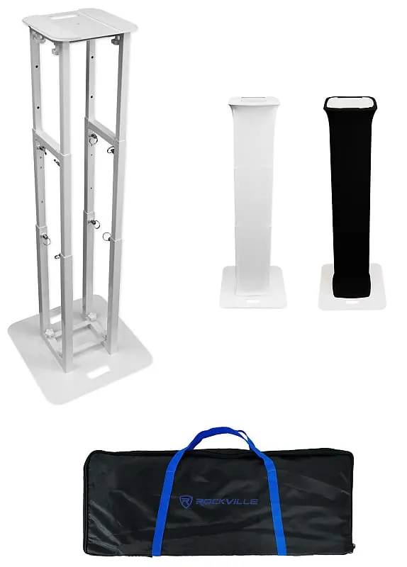 2 Rockville RTP-GO Portable Folding DJ Totem Light/Speaker Stands Bags Net (2) RTP-GO