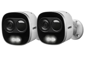 2-Pack 4K Active Deterrence Security Cameras - High-Definition Surveillance System with Smart Alerts and Night Vision