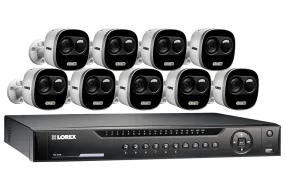 4K Ultra HD IP NVR System with 9 Active Deterrence Security Cameras, 130ft Night Vision