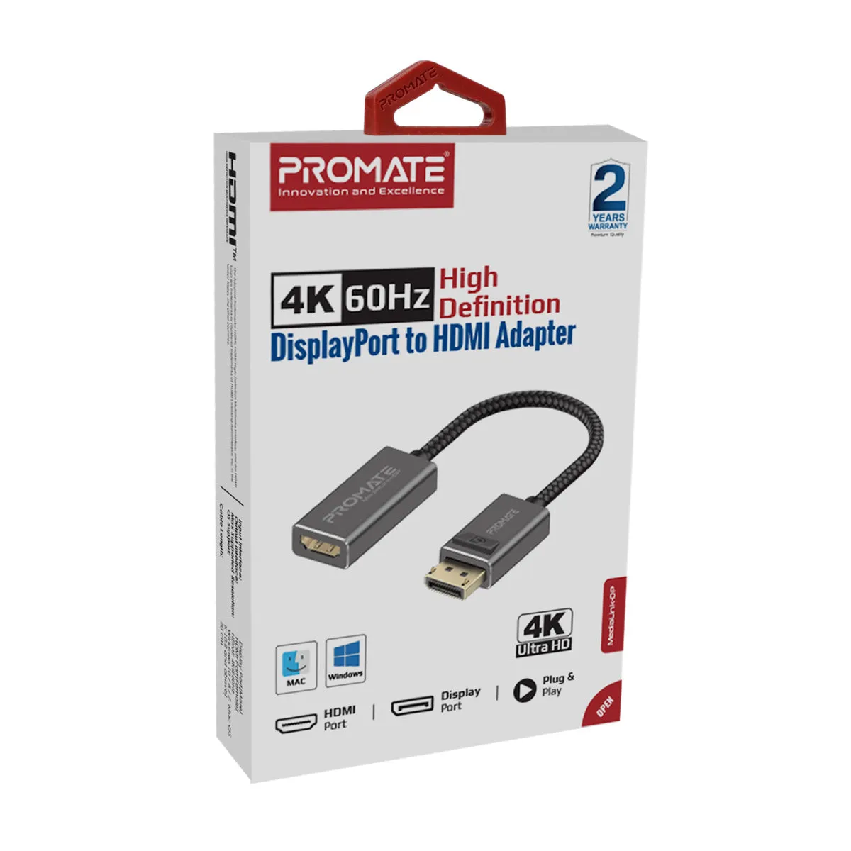 4K@60Hz High Definition DisplayPort to HDMI® Adapter