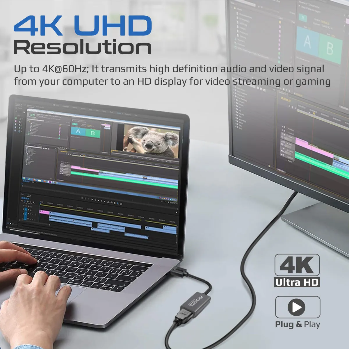 4K@60Hz High Definition DisplayPort to HDMI® Adapter