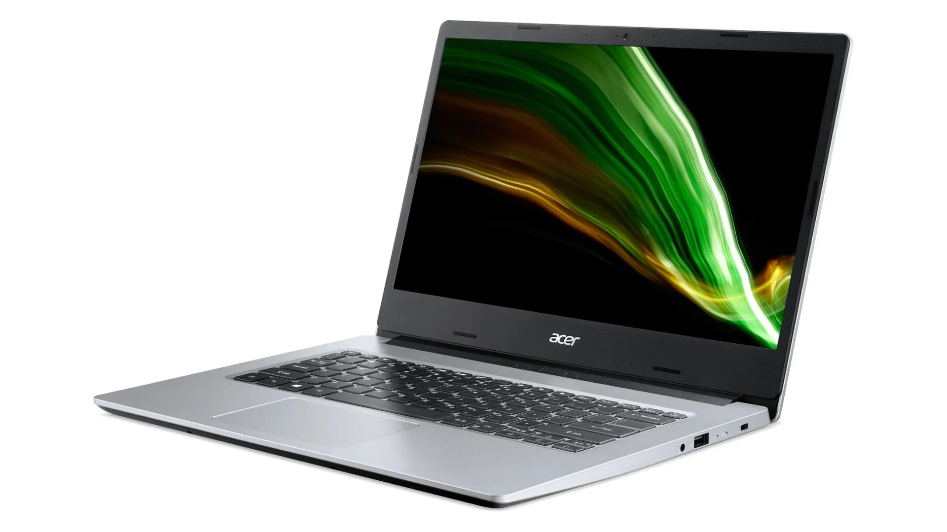 Acer, Aspire 1 Laptop, Intel Celeron N6000, 4 GB RAM, 256 GB SSD eMMC, 14" Inch FHD Display, Win 11 Home, Silver