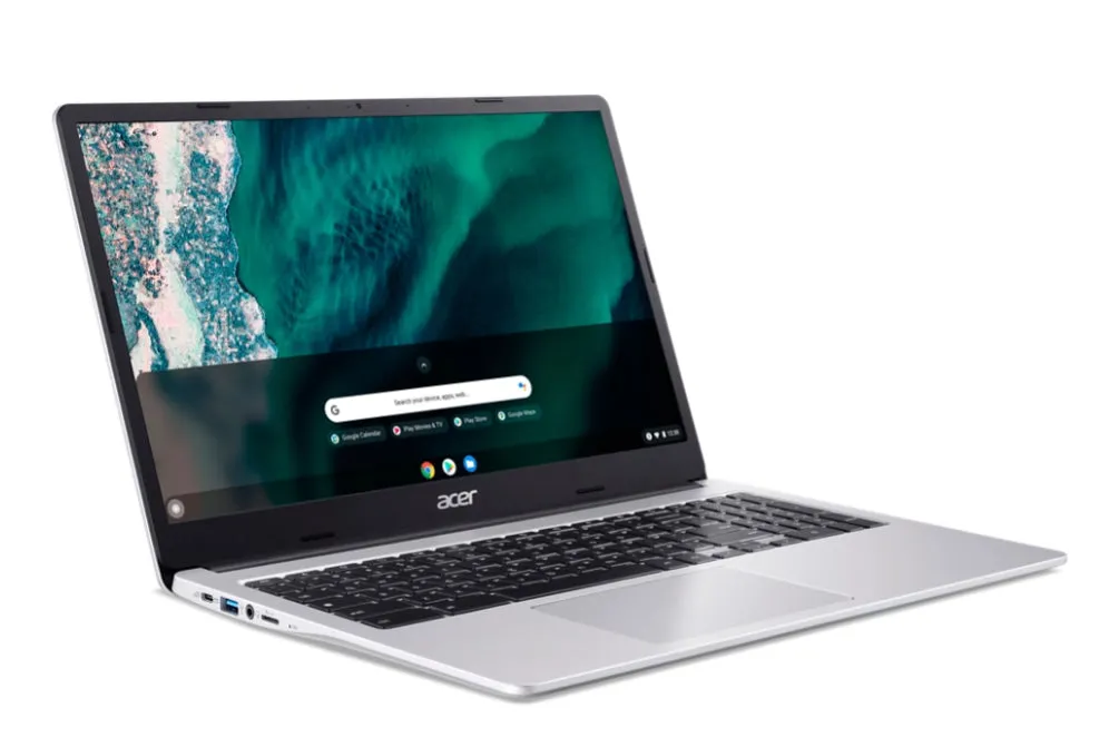 Acer Chromebook, Intel Celeron N4500, 8 GB RAM, 64 GB Flash, 15.6" Inch FHD Display, ChromeOS, Silver