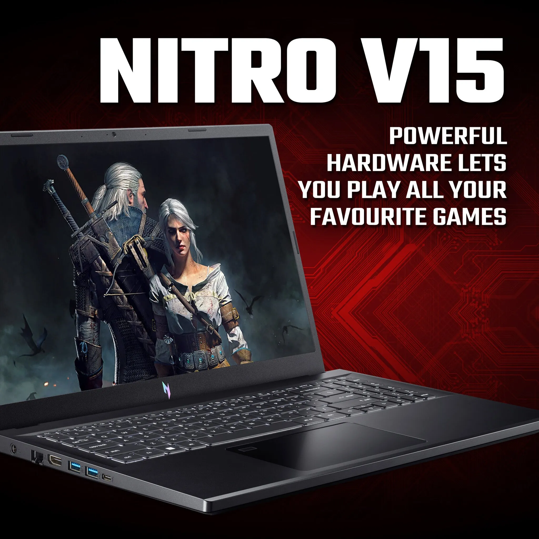 Acer Nitro V 15 ANV15-51 Intel® Core™ i7 i7-13620H Laptop 39.6 cm (15.6") Full HD 16 GB DDR5-SDRAM 512 GB SSD NVIDIA GeForce RTX 4050 Wi-Fi 6 (802.11ax) Windows 11 Home Black