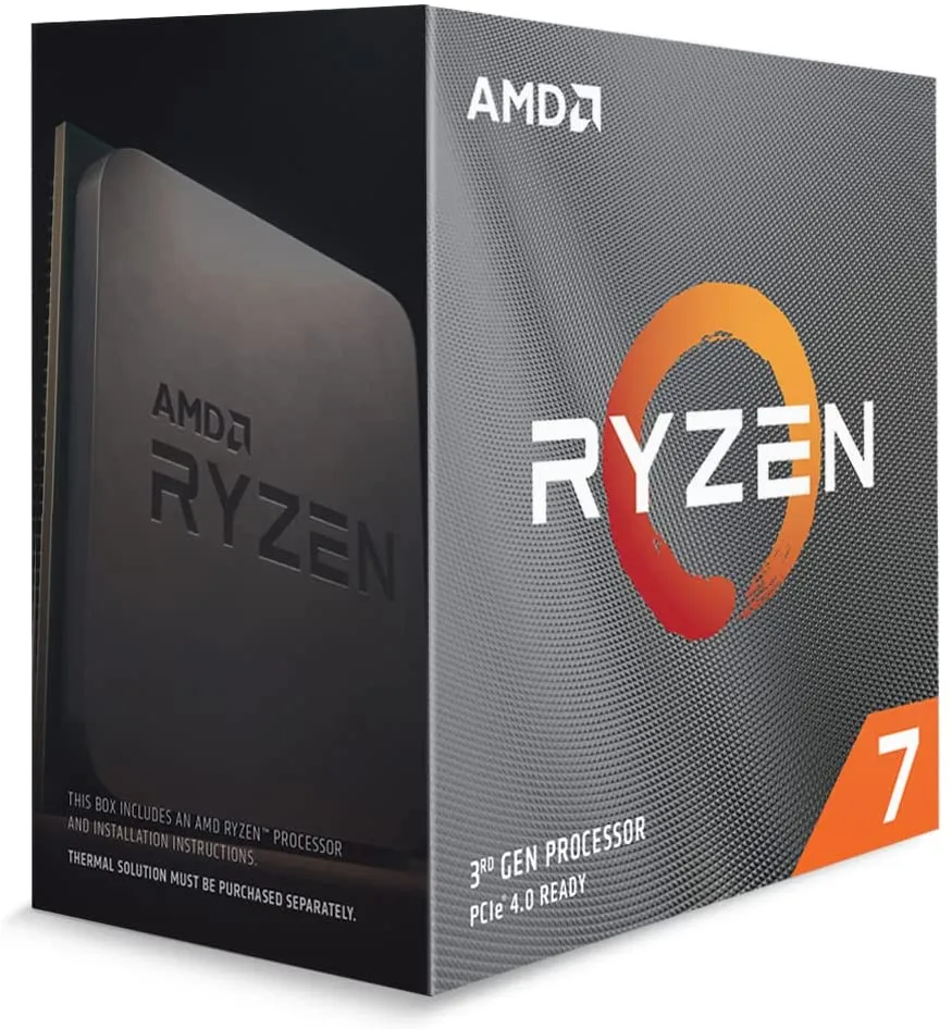 AMD Ryzen 7 5700X CPU, AM4, 3.4GHz (4.6 Turbo), 8-Core, 65W, 36MB Cache, 7nm, 5th Gen, No Graphics, NO HEATSINK/FAN