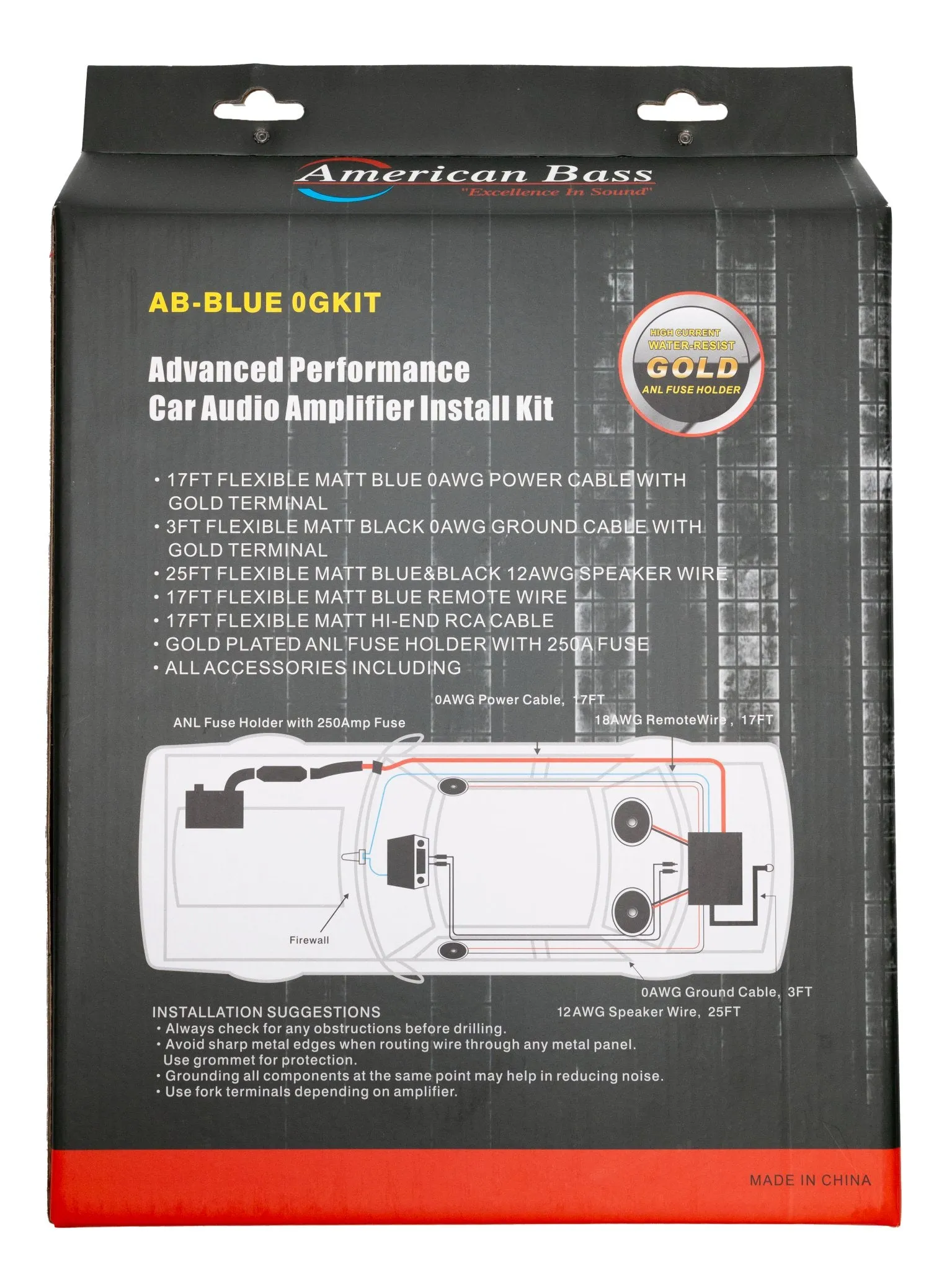 American Bass 0 Gauge Amplifier Kit