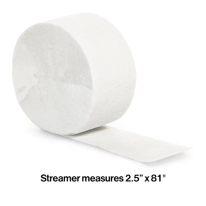 Bulk White Crepe Streamer 81 ft (12 per Case)