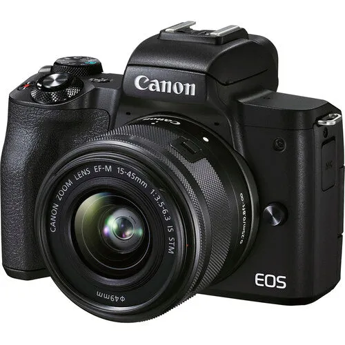 Canon EOS M50 Mark II Mirrorless Digital Camera with 15-45mm Lens (Black)