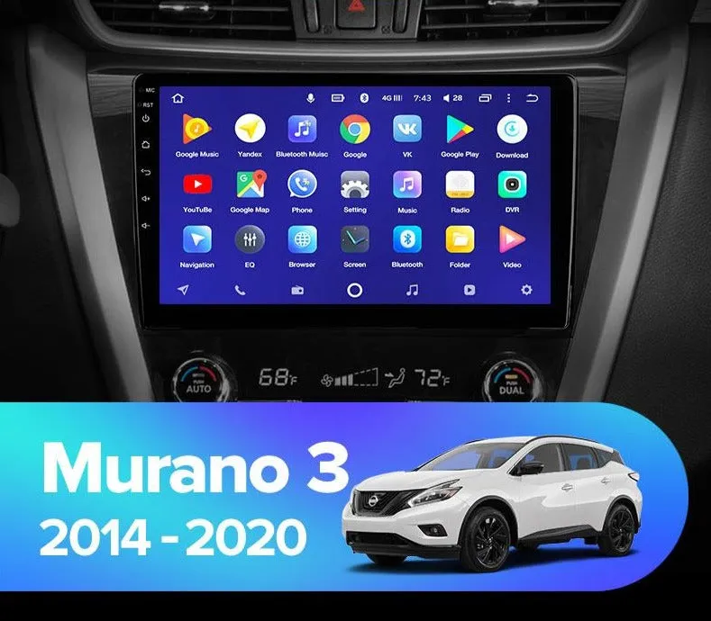 Car Dealz 10.2" Android 10.0 Nissan Murano 3 Z52 2014 - 2020 In Dash Plus OEM Fascia