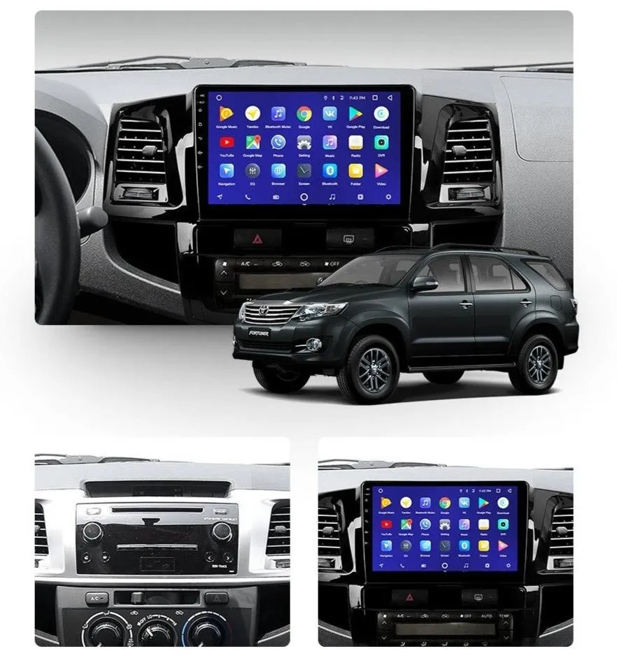 Car Dealz 10.2" Android 10.0 Toyota Fortuner AN50 AN60 HILUX Revo Vigo 2008-2014 In Dash Plus OEM Fascia