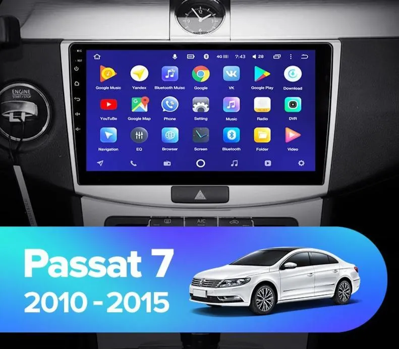 Car Dealz 10.2" Android 10.0 Volkswagen Passat 7 B7 2010-2015 In Dash Plus OEM Fascia