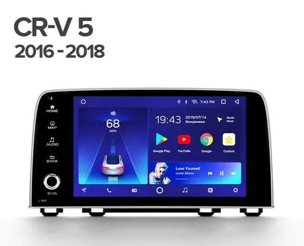 Car Dealz 9" Android 10.0 Honda CRV CR-V 5 RT RW 2016-2018 w CAM In Dash Plus OEM Fascia