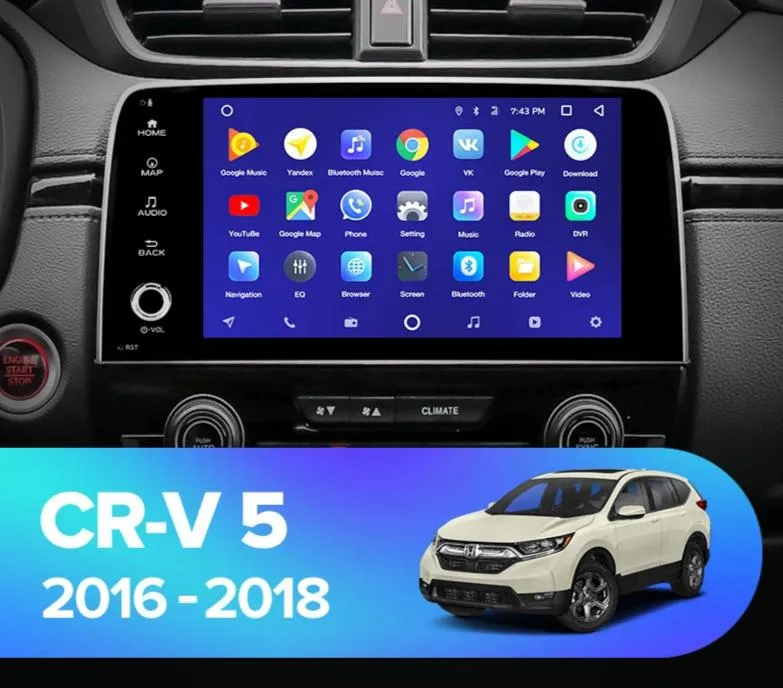 Car Dealz 9" Android 10.0 Honda CRV CR-V 5 RT RW 2016-2018 w CAM In Dash Plus OEM Fascia