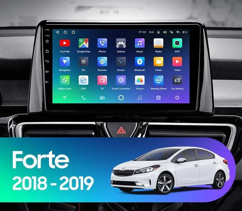 Car Dealz Premium Advanced 4G Data Model 10.2" Android 12.0 For Kia Forte 2018-2019 In Dash Plus OEM Fascia