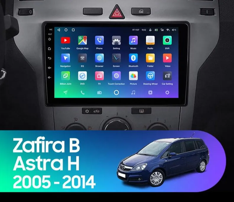 Car Dealz Premium Advanced 4G Data Model 10.2" Android 12.0 For Opel Zafira Astra 2004 - 2014 In Dash Plus OEM Fascia