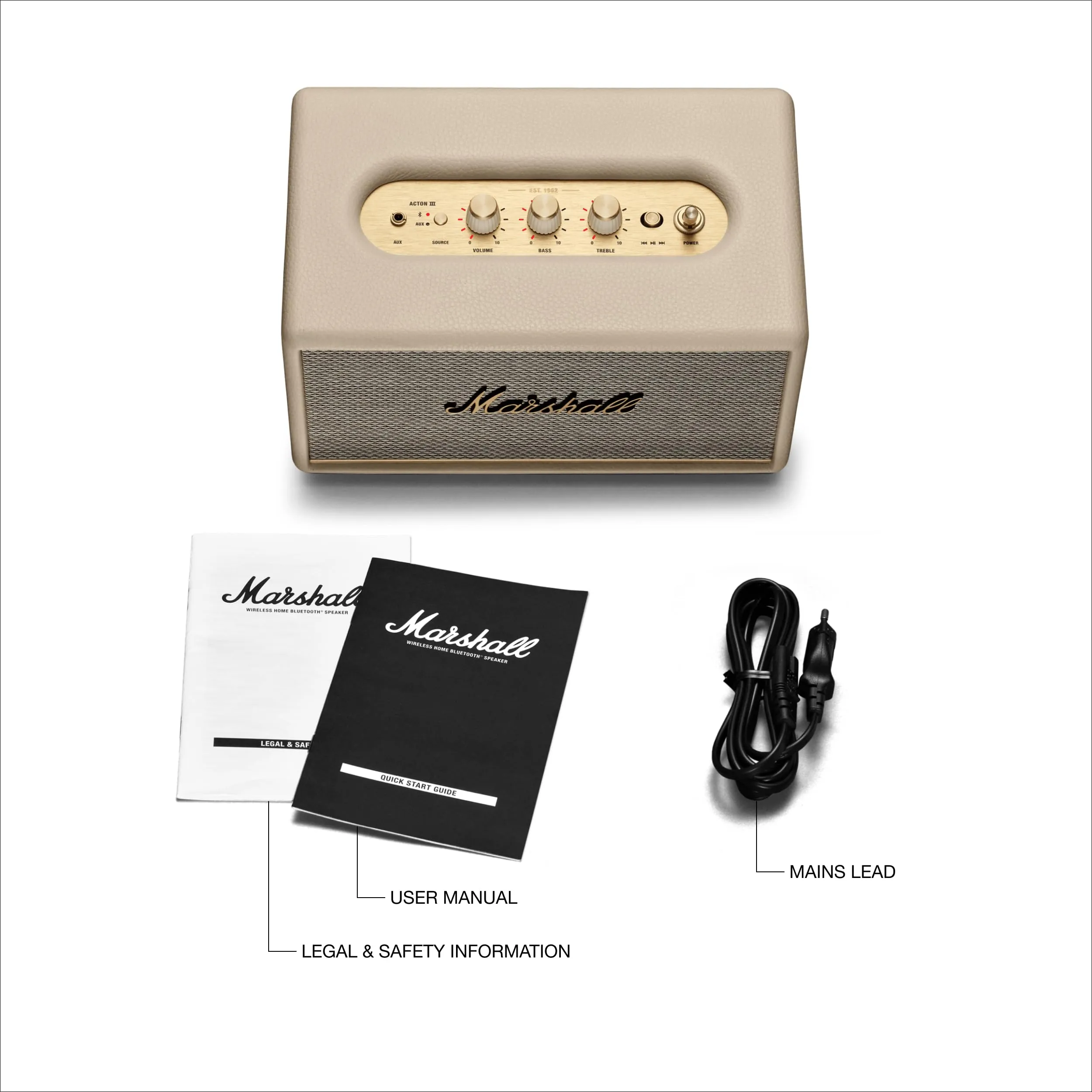 Certified Refurbished - Marshall Acton III Bluetooth Speaker (Cream)