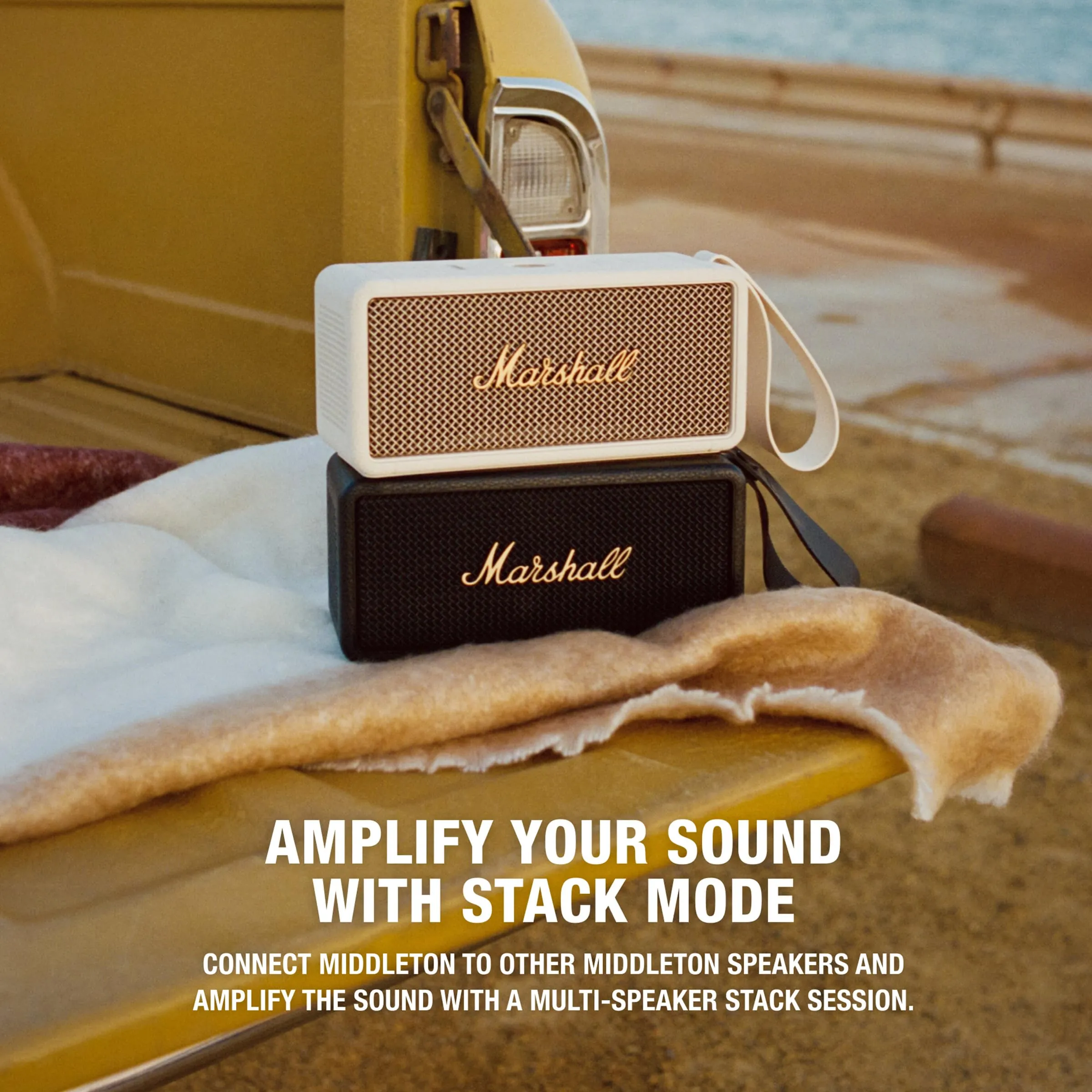 Certified Refurbished - Marshall Middleton Portable Bluetooth Speaker - Cream