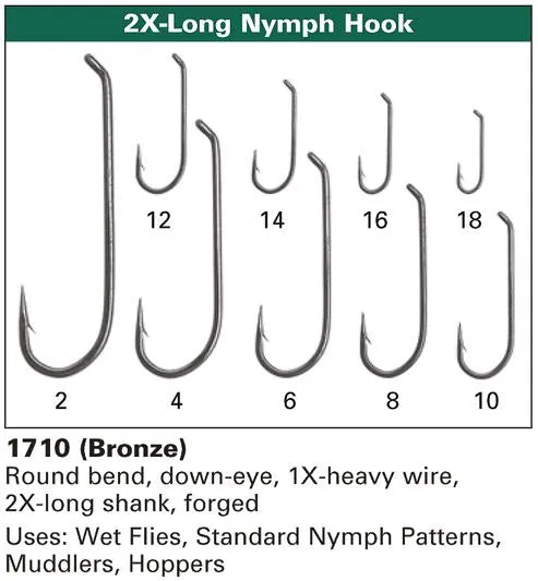 Daiichi 1710 2X Long Nymph Hooks