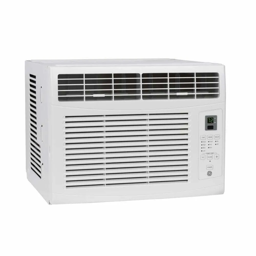 GE - 250 Sq. Ft. 6,000 BTU Window Air Conditioner with Remote - White (AHTE06AA)