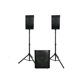 Gemini LRX-448 4x4" Portable Line Array Speaker with 12" Subwoofer (Pair)