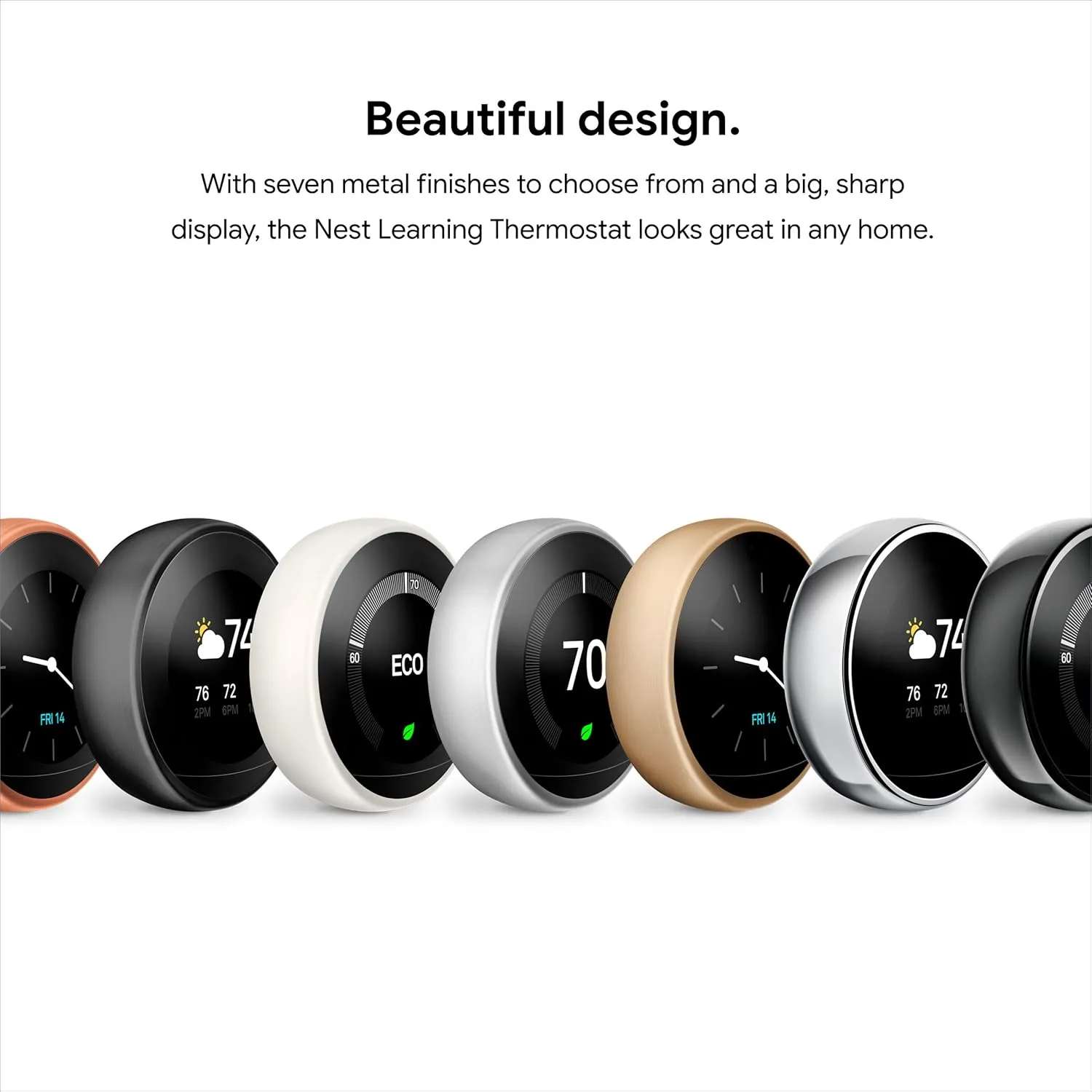 Google Nest Learning Thermostat - Programmable Smart Thermostat for Home - 3rd Generation Nest Thermostat - Works with Alexa