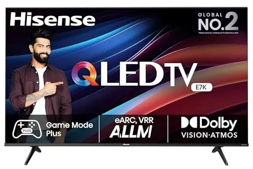 Hisense 139 cm (55 inches) 4K Ultra HD Smart QLED TV 55E7K (Black)