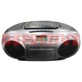 Insignia - AM/FM Radio Portable CD Boombox with Bluetooth - Silver/Black