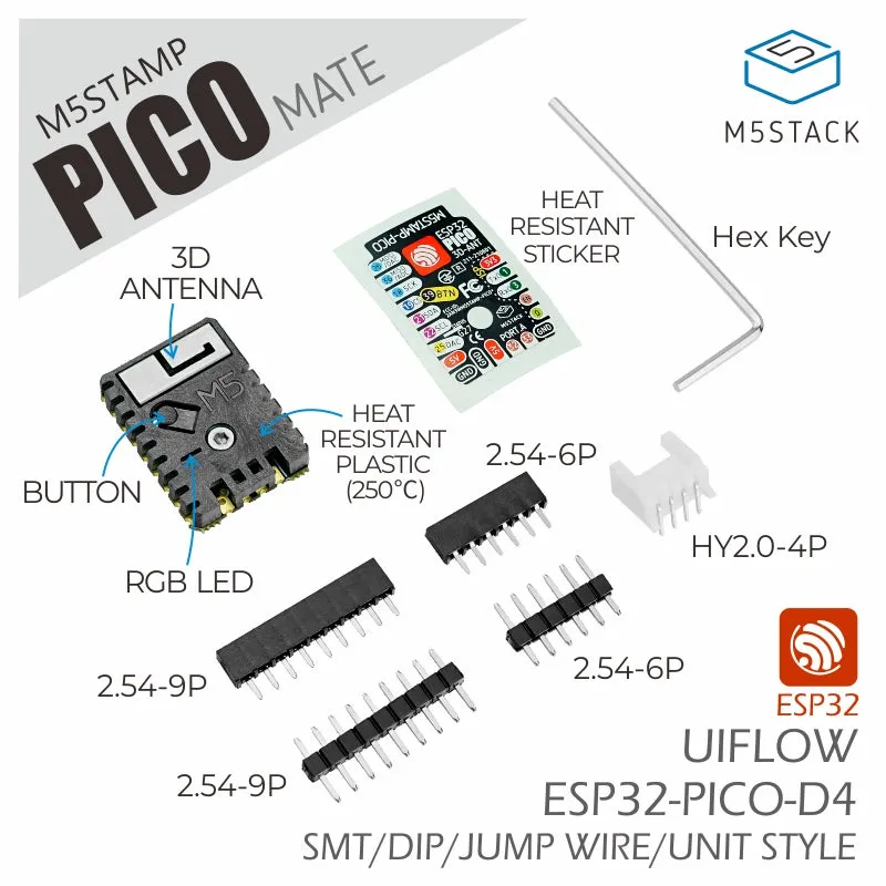 M5Stamp Pico Mate with Pin Headers