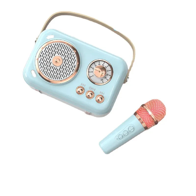 Outdoor Portable Mini Bluetooth Speaker Home Karaoke Singing Audio Microphone Karaoke