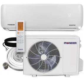 Pioneer® 12,000 BTU 22.7 SEER2 Ductless Mini-Split Inverter   Energy-Star Air Conditioner Heat Pump System Full Set 115V