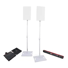 ProX X-POLARIS WH POLARIS™ Portable Speaker and Lighting Dual Stand Kit with Base Plate, Telescoping Pole, and Carry Bags -  White Finish