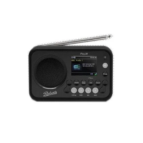 Roberts Play 20 DAB DAB  FM Portable Radio with Bluetooth Black