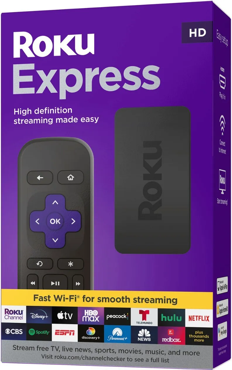 Roku Express (New) HD Streaming Device (3960RW)