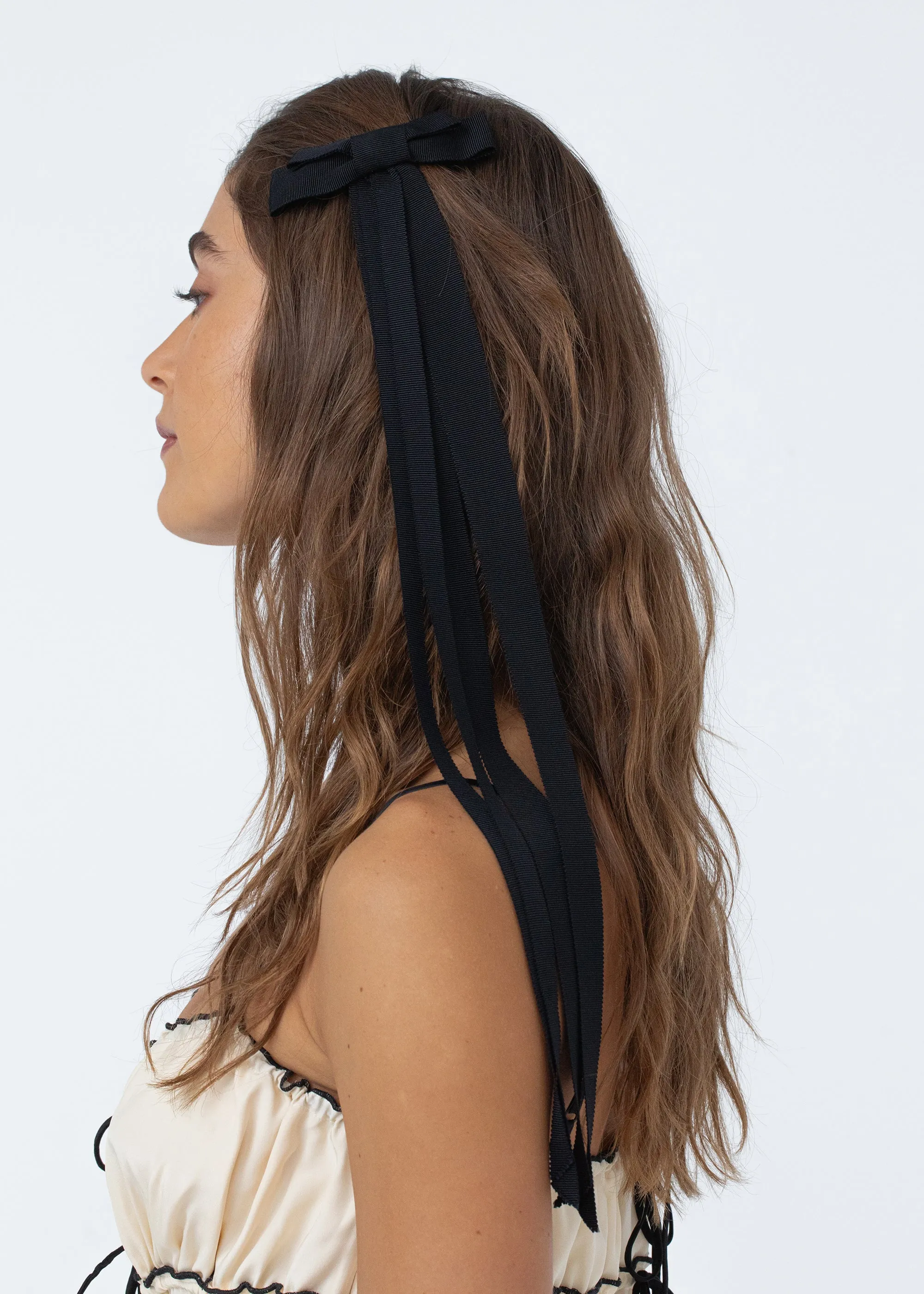 Rosie Bow Barrette -- Black