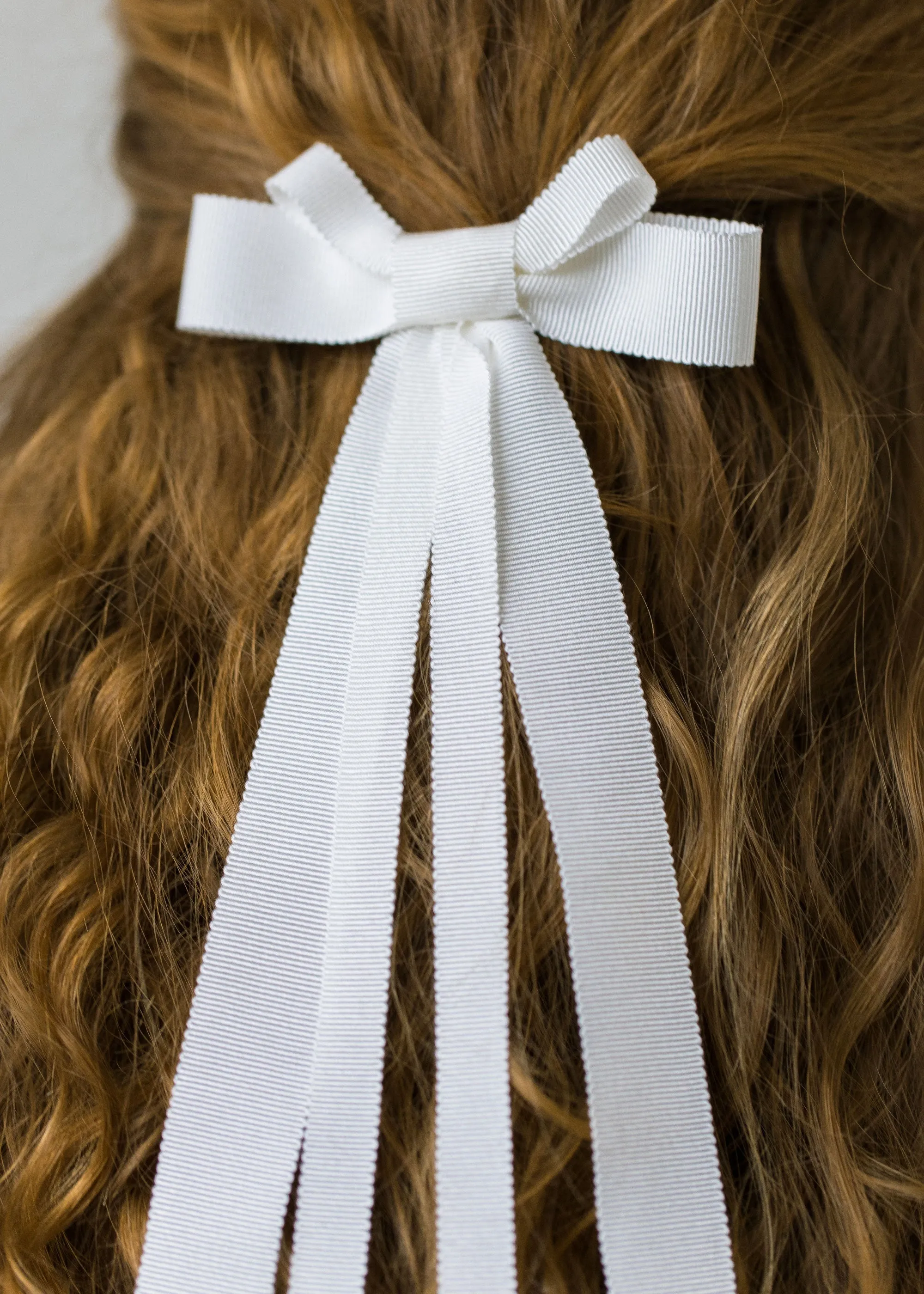 Rosie Bow Barrette -- Snow