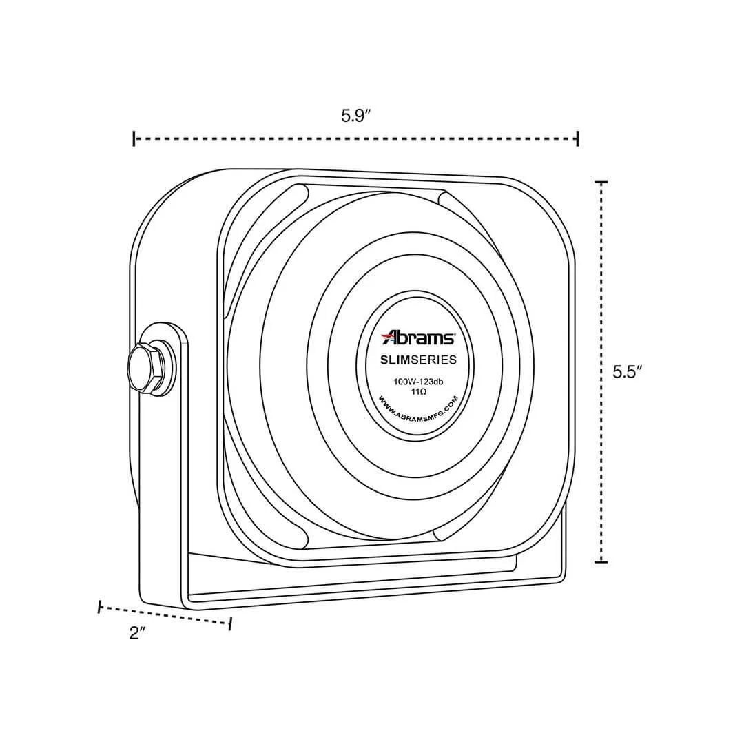 Slim 100 Watt Compact Siren Speaker