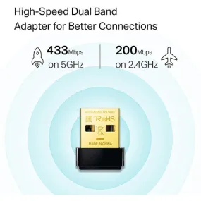 TP-Link Nano AC600 USB Wifi Adapter (Archer T2U Nano) - 2.4G/5G Dual Band Wireless