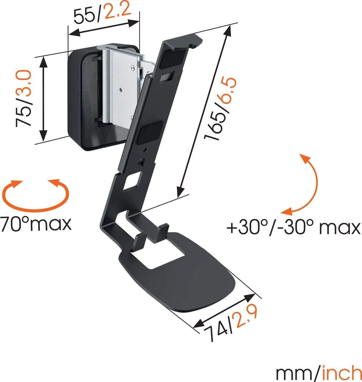 Vogels SOUND 4201 - Sonos ONE / ONE SL Wall Mount Bracket (Each)