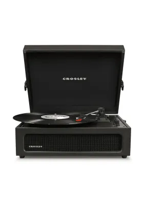 Voyager Portable Turntable with Bluetooth Receiver and Built-in Speakers – Black - CR8017B-BK